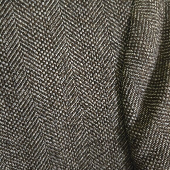 Gap Academy Blazer Brown Tweed Blue Red Striped Cuff Wool Blend Academia Size 6 - Picture 4 of 7